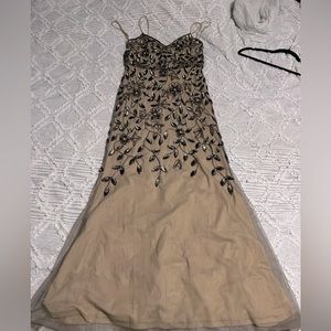 Adrianna Papell Nude beaded gown
